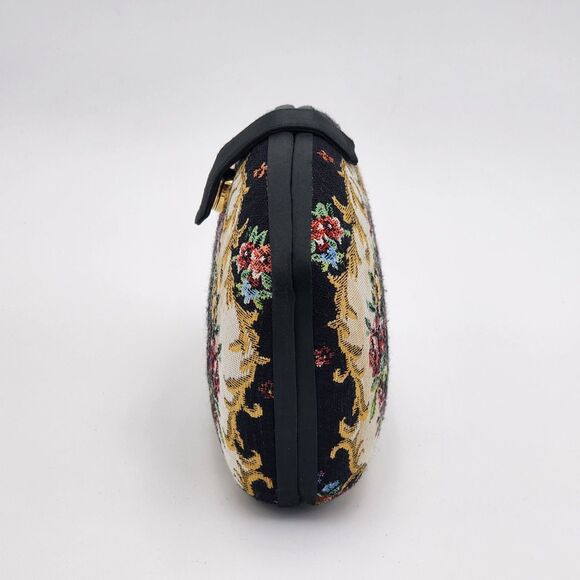 La Regale Vintage Needlepoint Floral Pattern Clutch Bag - Picture 4 of 11